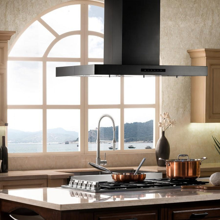 ZLINE 30" Island Mount Range Hood in Black Stainless Steel (BSKE2iN-30)