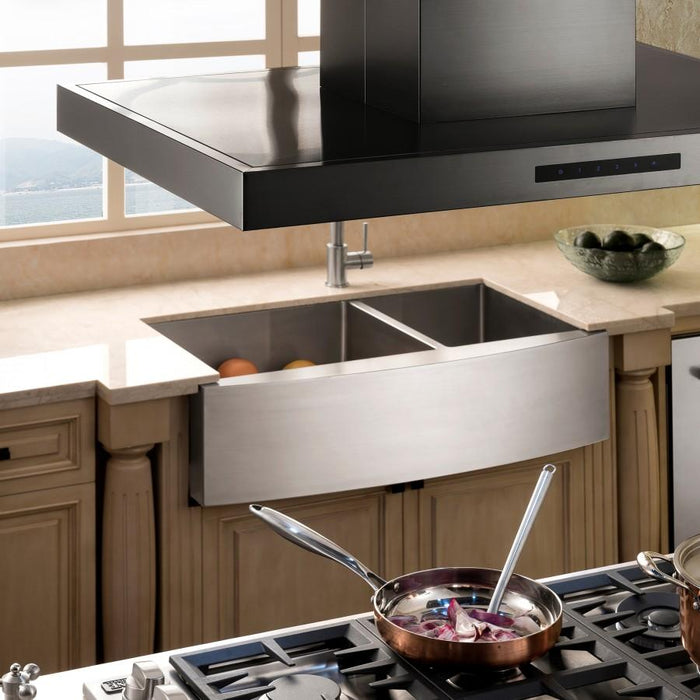 ZLINE 30" Island Mount Range Hood in Black Stainless Steel (BSKE2iN-30)
