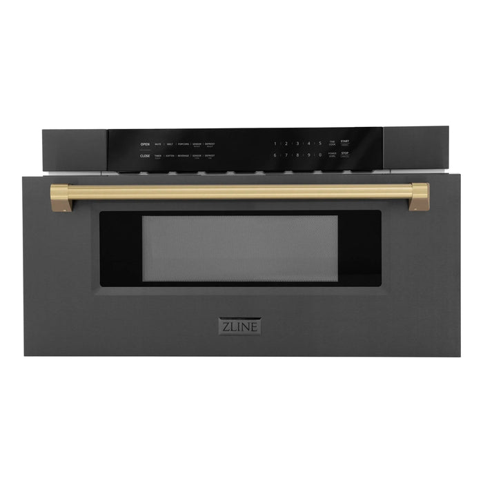 ZLINE 30" Microwave Drawer, Black Stainless, Bronze MWDZ-30-BS-CB