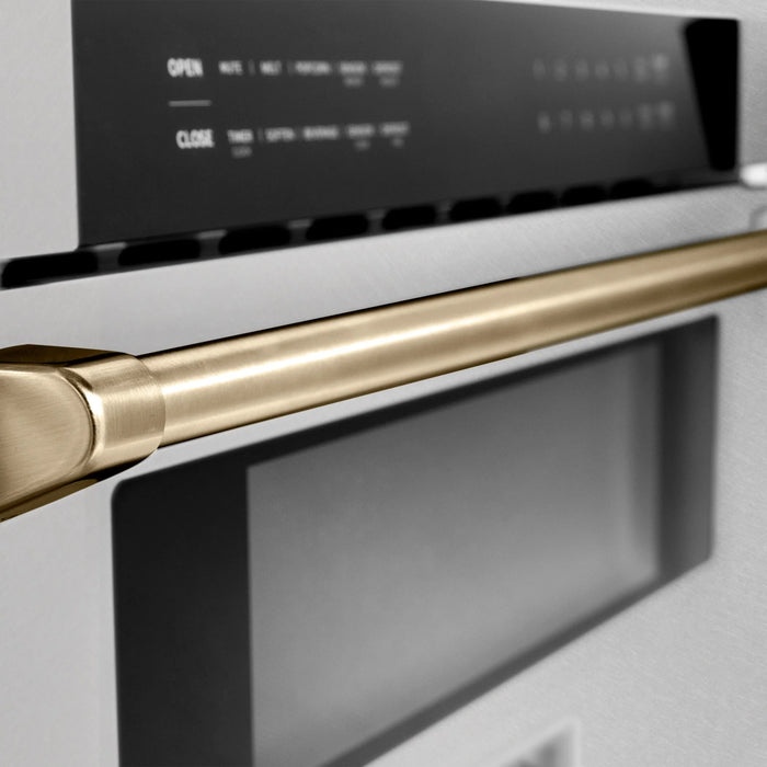 ZLINE 30" Microwave Drawer, Stainless Steel, Bronze MWDZ-30-SS-CB