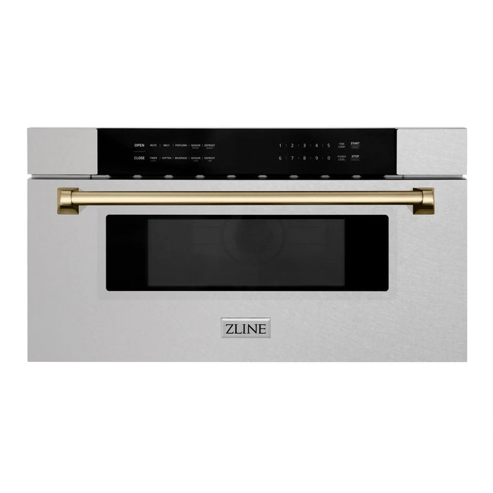 ZLINE 30" Microwave Drawer, Stainless Steel, Bronze MWDZ-30-SS-CB