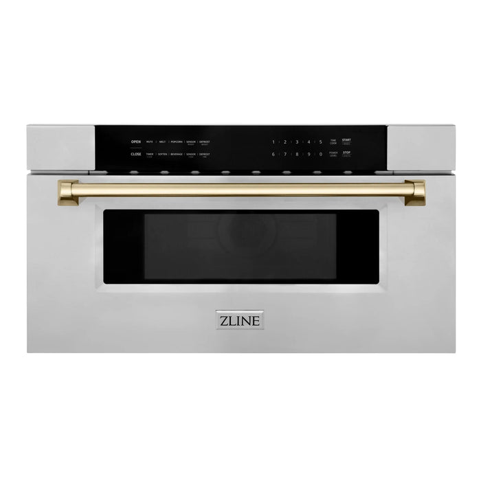 ZLINE 30" Microwave Drawer, Stainless Steel, Gold MWDZ-30-G
