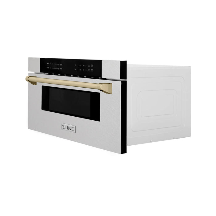 ZLINE 30" Microwave Drawer, Stainless Steel, Gold MWDZ-30-SS-G