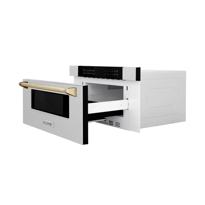 ZLINE 30" Microwave Drawer, Stainless Steel, Gold MWDZ-30-SS-G