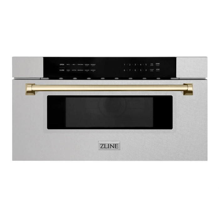 ZLINE 30" Microwave Drawer, Stainless Steel, Gold MWDZ-30-SS-G