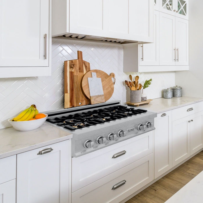 ZLINE 30" Porcelain Rangetop, DuraSnow®, 4 Brass Burners, RTS-BR-30