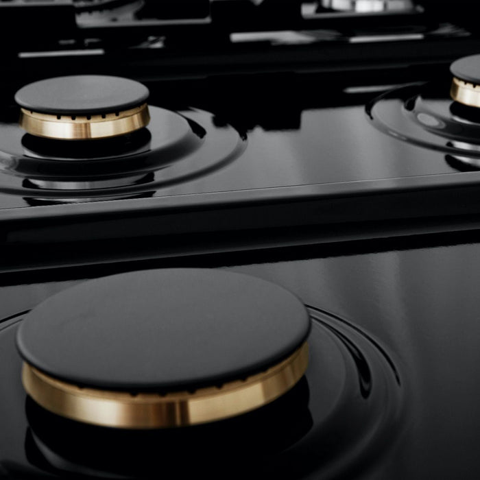 ZLINE 30" Porcelain Rangetop, DuraSnow®, 4 Brass Burners, RTS-BR-30