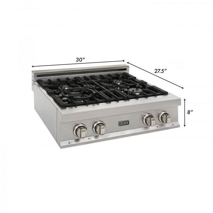 ZLINE 30" Porcelain Rangetop, DuraSnow, Stainless Steel, RTS-30