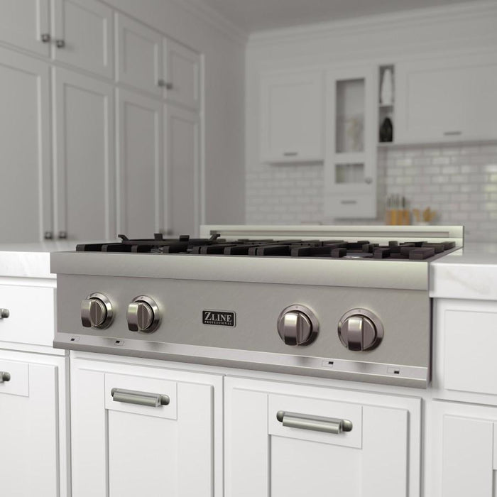 ZLINE 30" Porcelain Rangetop, DuraSnow, Stainless Steel, RTS-30