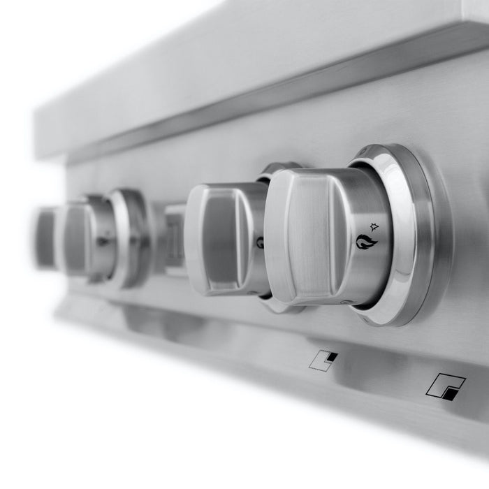 ZLINE 30" Porcelain Rangetop With 4 Gas Brass Burners, RT-BR-30