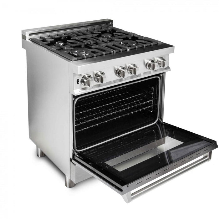 ZLINE 30" Professional Dual Fuel Range, Snow Finish Door, RA-SN-30
