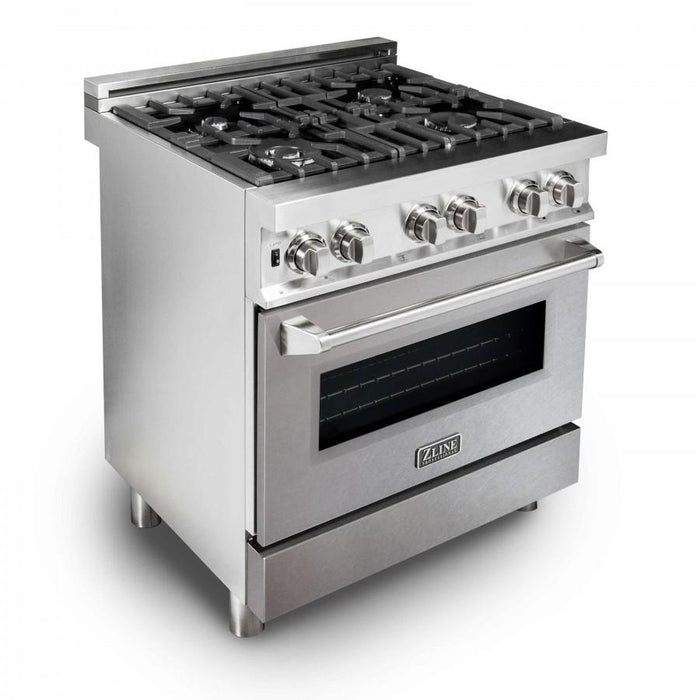ZLINE 30" Professional Dual Fuel Range, Snow Finish Door, RA-SN-30