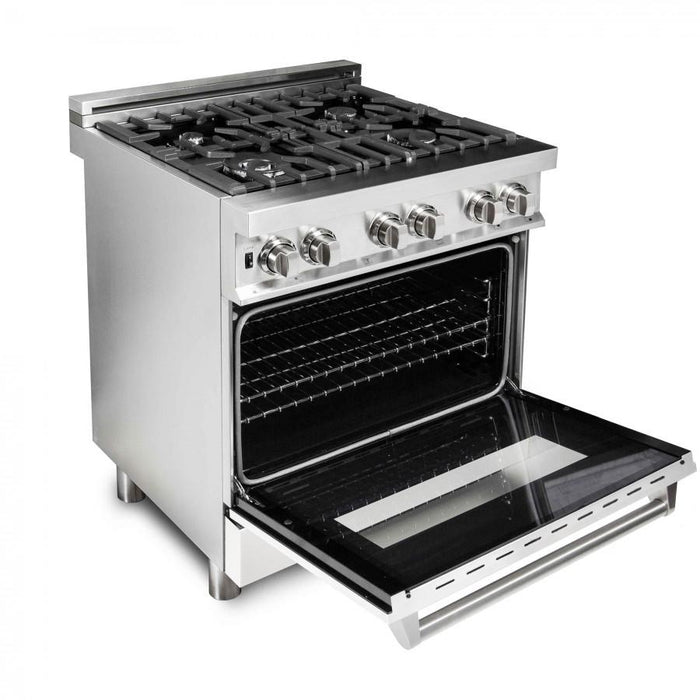 ZLINE 30" Professional Dual Fuel Range, White Matte Door, RA-WM-30