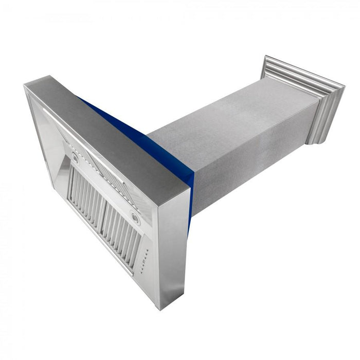 ZLINE 30" Snow Finish Wall Range Hood, Blue Gloss Shell, 8654BG-30