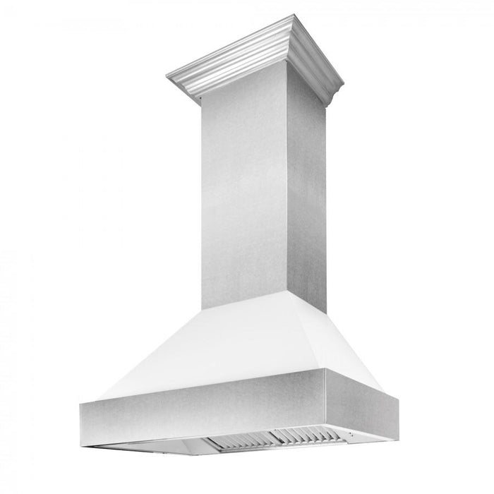 ZLINE 30" Snow Finish Wall Range Hood, White Matte Shell, 8654WM-30