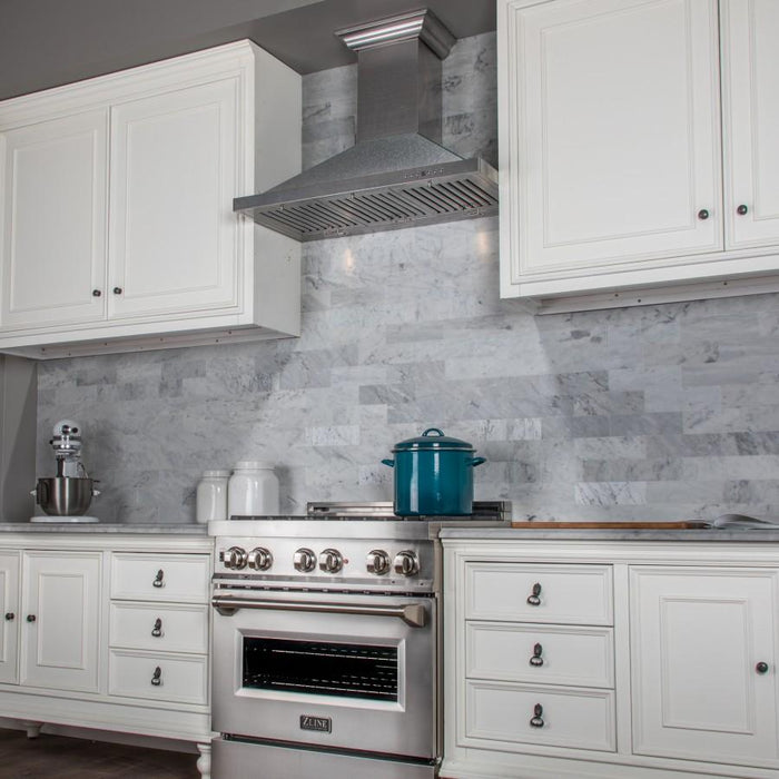 ZLINE 30" Snow Finished Stainless Steel Wall Mount Range Hood, 8KBS-30