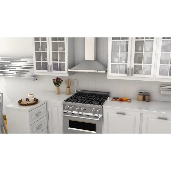 ZLINE 30" Stainless 4.0 cu.ft. 4 Gas Burner/Electric Oven Range RA30