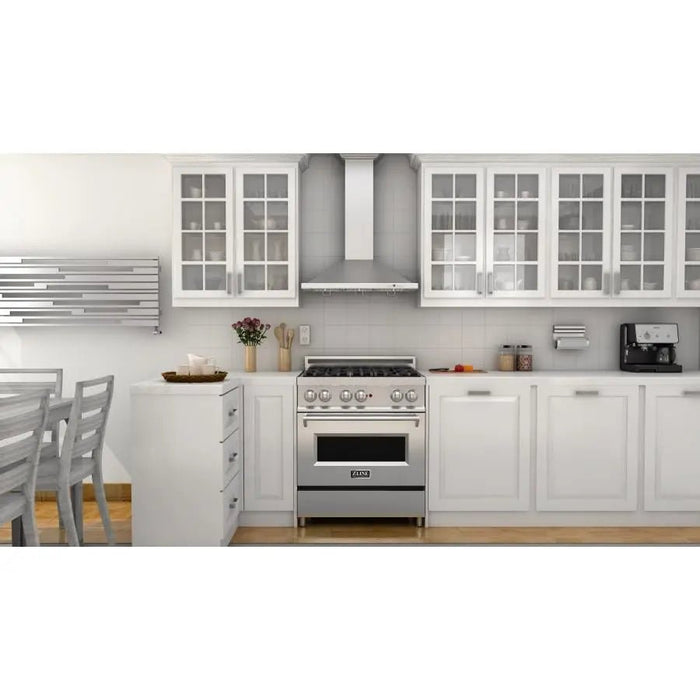ZLINE 30" Stainless 4.0 cu.ft. 4 Gas Burner/Electric Oven Range RA30