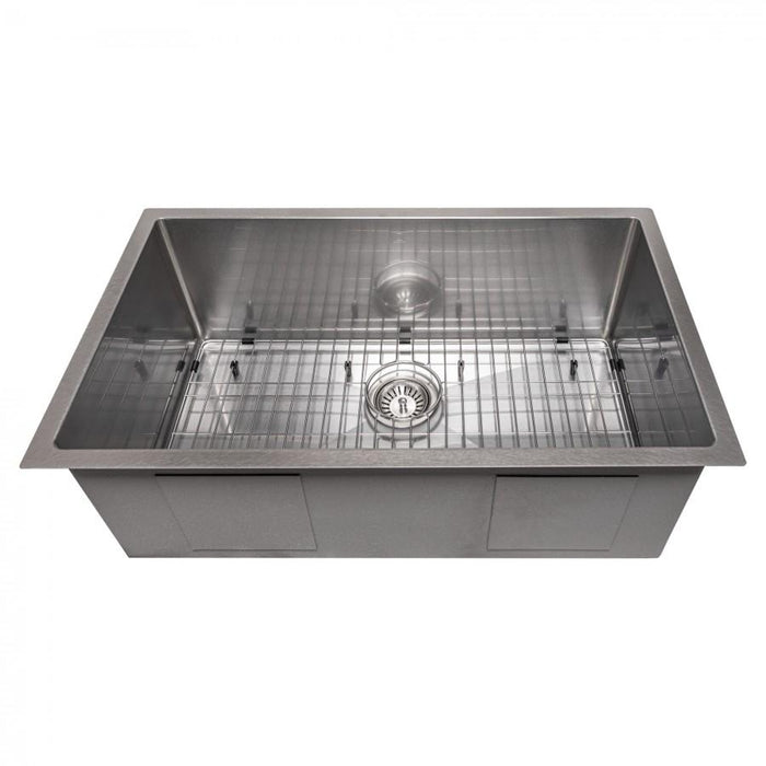 ZLINE 30" Undermount Single Bowl Sink DuraSnow Stainless Steel, SRS-30S
