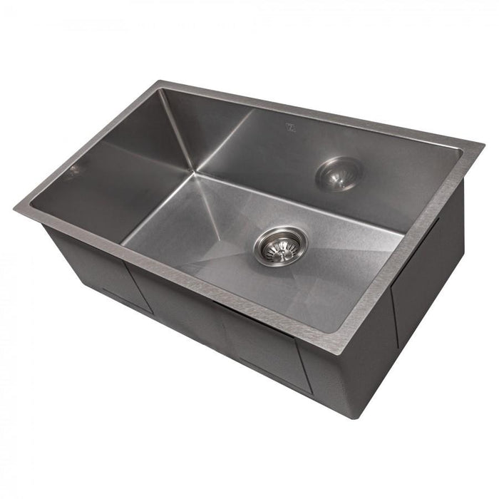 ZLINE 30" Undermount Single Bowl Sink DuraSnow Stainless Steel, SRS-30S