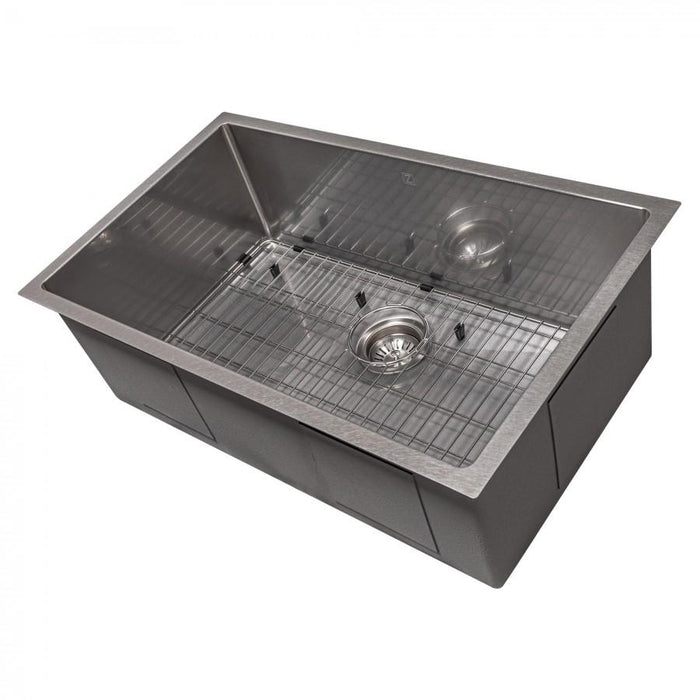 ZLINE 30" Undermount Single Bowl Sink DuraSnow Stainless Steel, SRS-30S