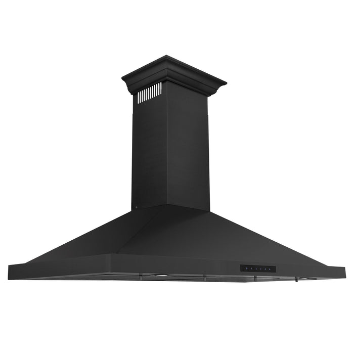 ZLINE 30" Wall Range Hood, Black Stainless, Crown Molding, BSKBNCRN-30
