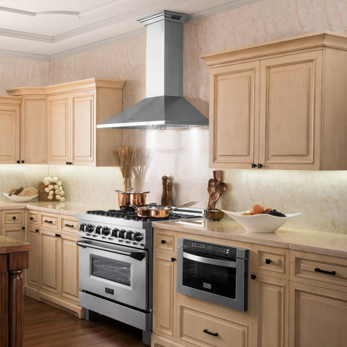 ZLINE 30" Wall Range Hood, Built-in CrownSound® Bluetooth Speakers, KL2CRN-BT-30