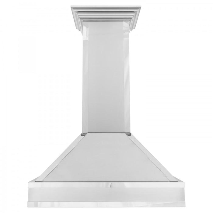 ZLINE 30" Wall Range Hood. DuraSnow Stainless, Mirror Accents, 655MR-30