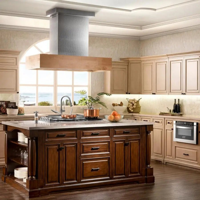 ZLINE 30" Wooden Island Range Hood, Butcher Block, 681iM-30