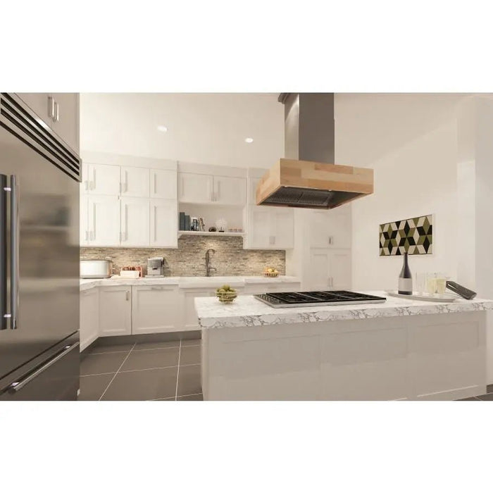 ZLINE 30" Wooden Island Range Hood, Butcher Block, 681iM-30