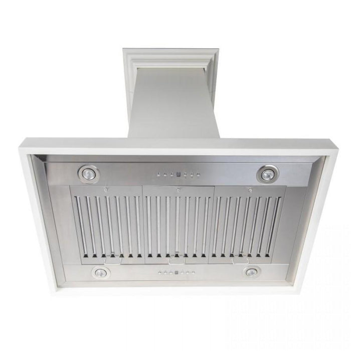 ZLINE 30" Wooden Island Range Hood, Remote Motor, Cottage White, KBiTT-RS-30-400