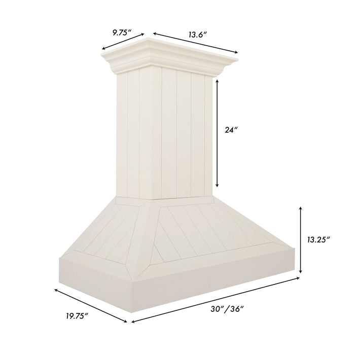 ZLINE 30" Wooden Wall Mount Range Hood in Cottage White, KPTT-30