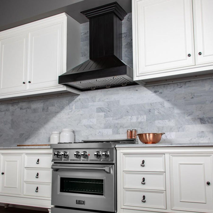 ZLINE 30" Wooden Wall Range Hood in Black - KPCC-30
