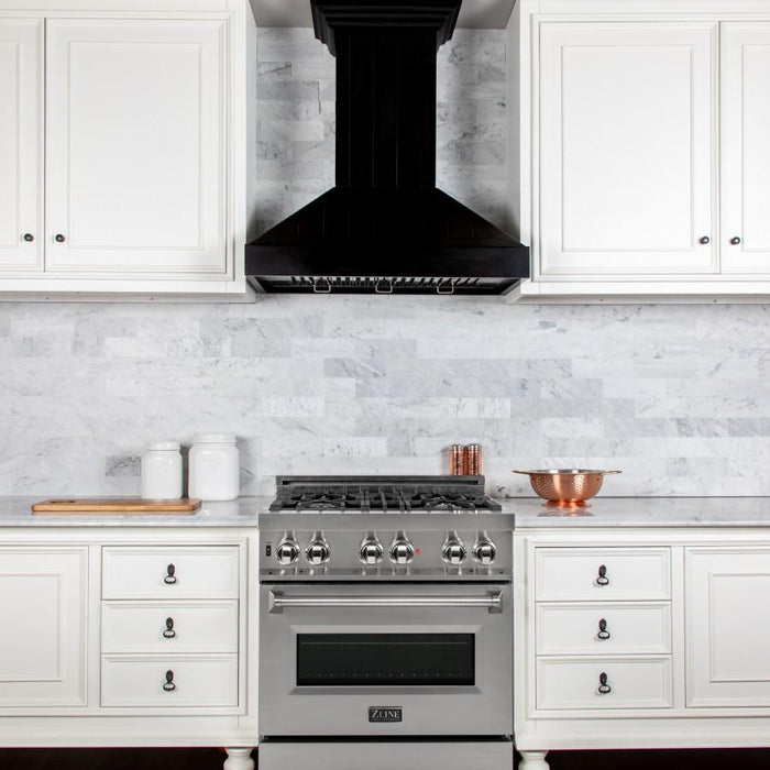 ZLINE 30" Wooden Wall Range Hood in Black - KPCC-30