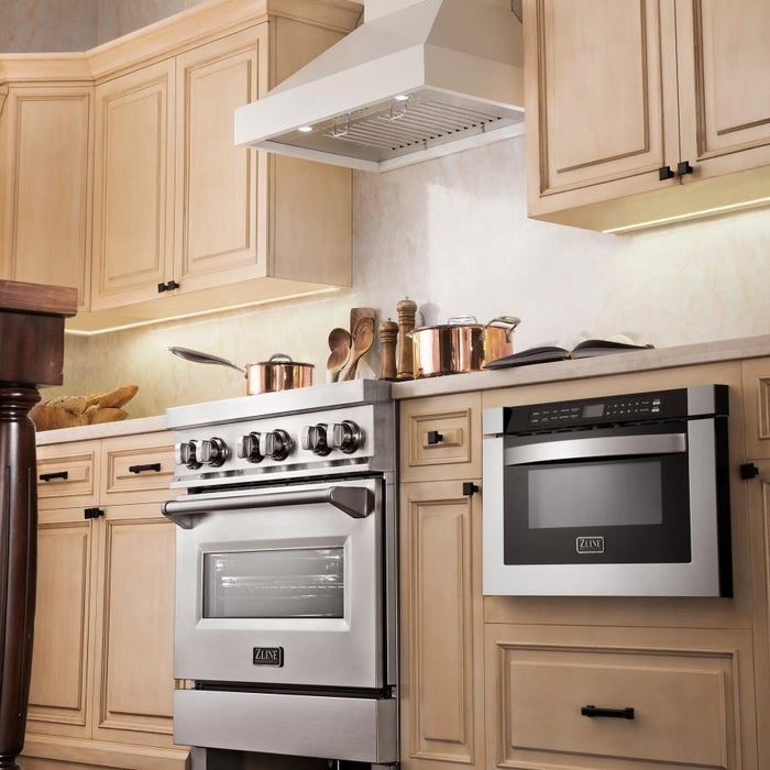 ZLINE 30" Wooden Wall Range Hood in Cottage White, KBTT-30