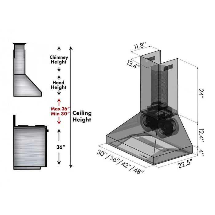 ZLINE 30" Wooden Wall Range Hood with Crown Molding, 321TT-30