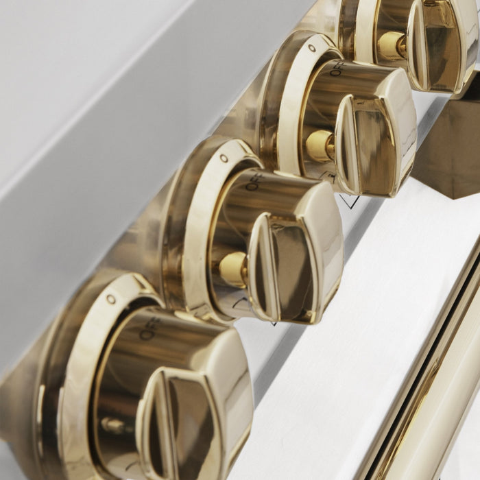 ZLINE 30"Autograph, Dual Fuel Range, Stainless, Gold Accents, RAZ-WM-30-G