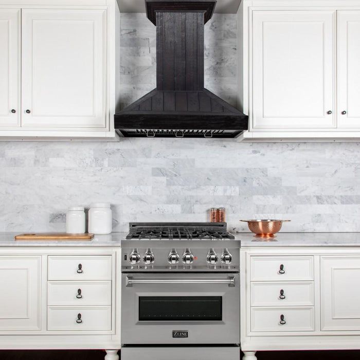 ZLINE 30"Wooden Wall Range Hood, Rustic Dark, KPDD-30