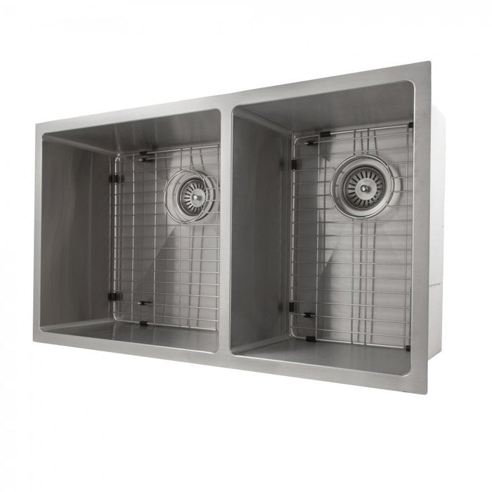 ZLINE 33" Undermount Double Bowl Sink in Stainless Steel, SR60D-33