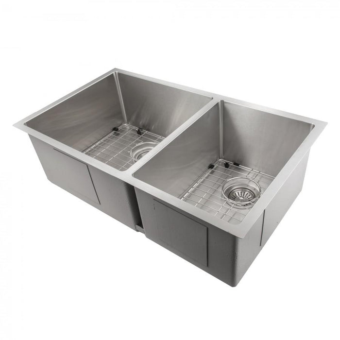 ZLINE 33" Undermount Double Bowl Sink in Stainless Steel, SR60D-33