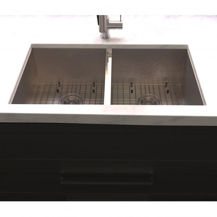 ZLINE 33" Undermount Double Bowl Sink Stainless Steel, SR50D-33S