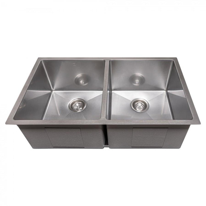 ZLINE 33" Undermount Double Bowl Sink Stainless Steel, SR50D-33S