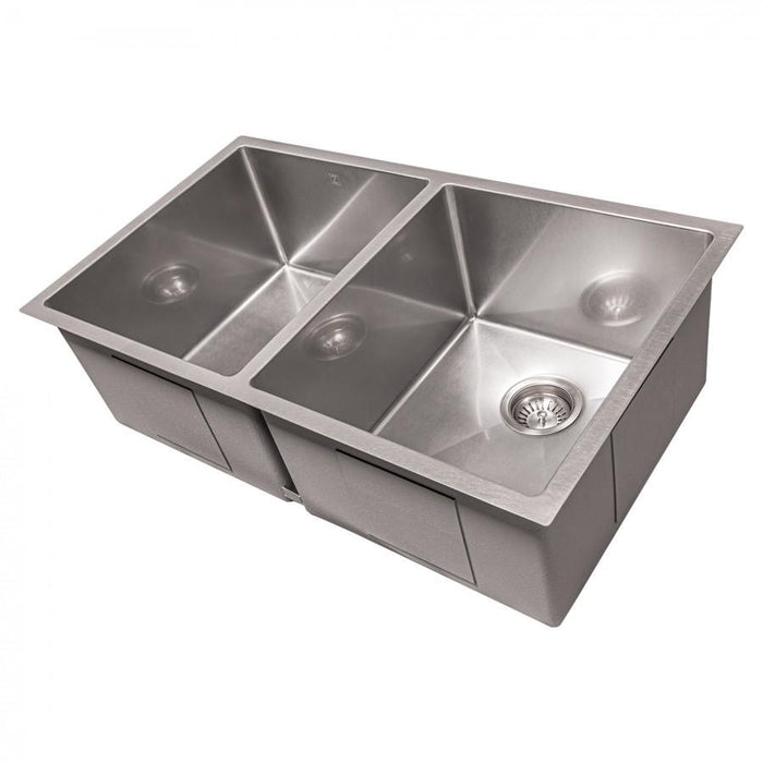 ZLINE 33" Undermount Double Bowl Sink Stainless Steel, SR50D-33S