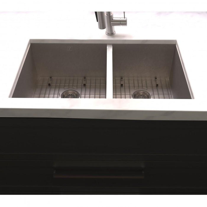ZLINE 33" Undermount Double Bowl Sink Stainless Steel, SR60D-33S