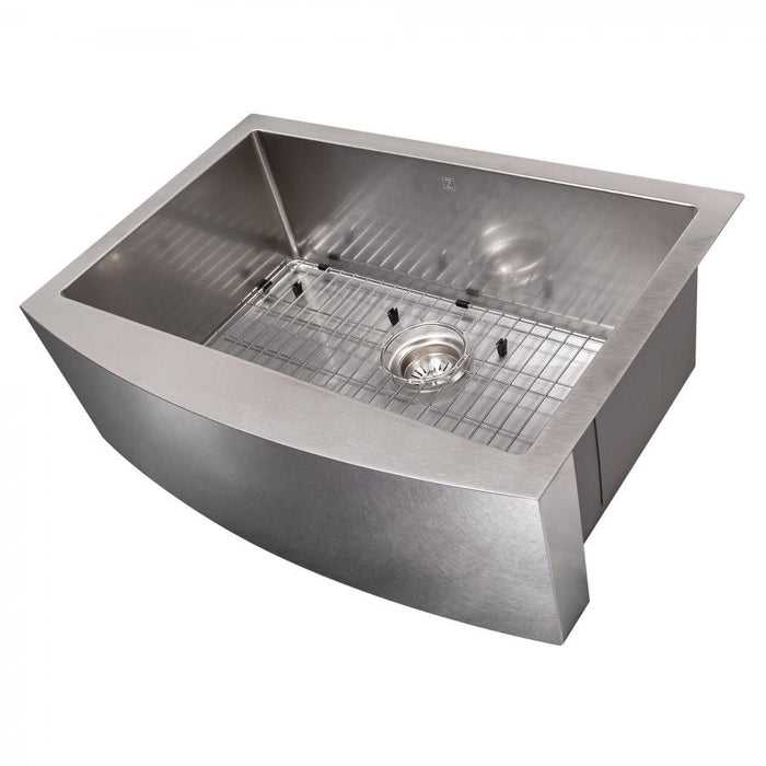 ZLINE 33" Undermount Single Bowl Apron Sink Stainless Steel, SAS-33S