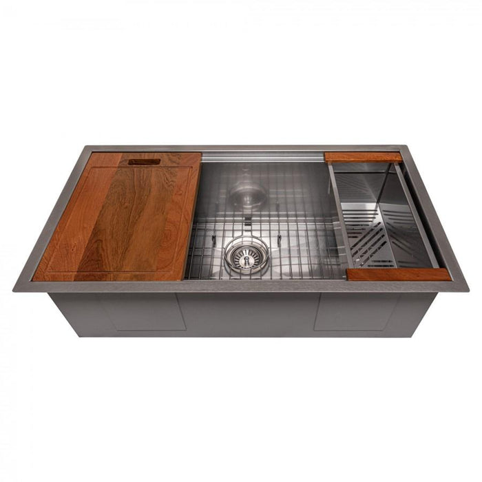 ZLINE 33" Undermount Single Bowl Ledge Sink Stainless Steel, SLS-33S