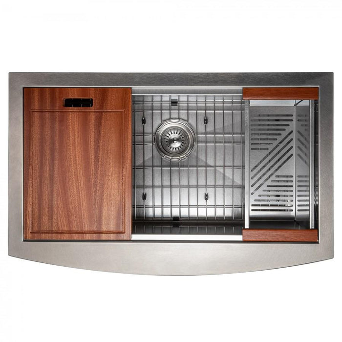 ZLINE 33" Undermount Single Bowl Ledge Sink Stainless Steel, SLSAP-33