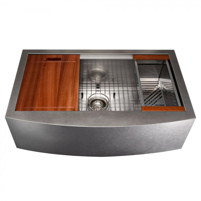 ZLINE 33" Undermount Single Bowl Ledge Sink Stainless Steel, SLSAP-33