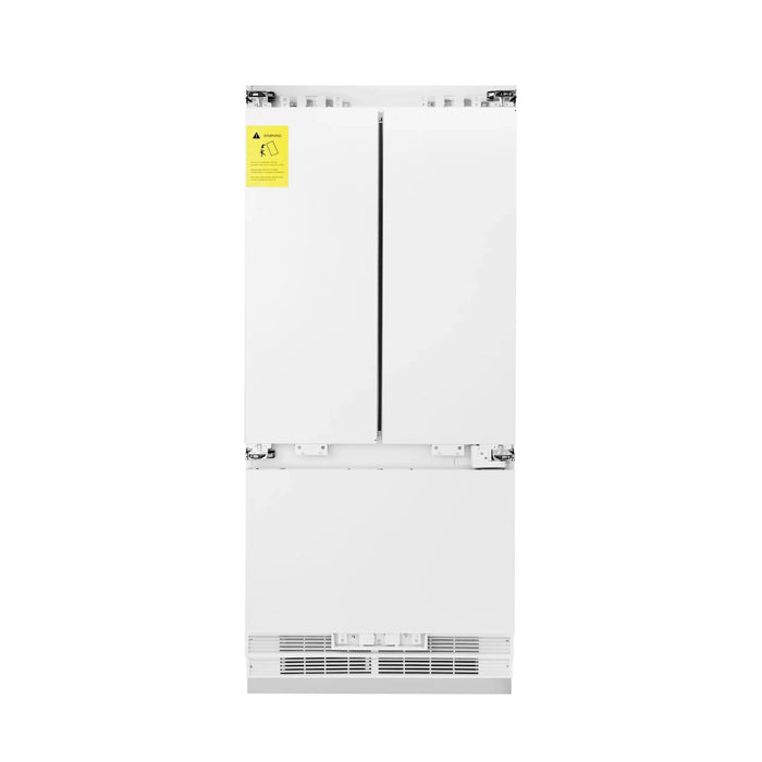 ZLINE 36" 19.6 cu. Ft. Panel Ready Built-In 3-Door French Door Refrigerator with Internal Water and Ice Dispenser RBIV-36