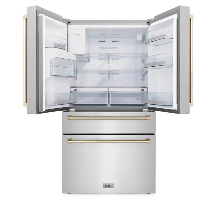 ZLINE 36" Autograph 21.6 cu. ft French Door Refrigerator with Ice Maker in Stainless Steel RFMZ-W-36-G